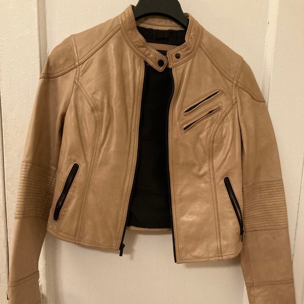 Black Rivet Genuine Leather Moto Jacket